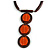 Statement Geometric Brown Wood and Orange Ceramic Bead Tassel Necklace - 44cm Long/ 17cm Front Drop - view 3