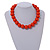 Chunky Orange Round Bead Wood Flex Necklace - 44cm Long - view 2