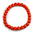 Chunky Orange Round Bead Wood Flex Necklace - 44cm Long