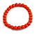 Chunky Orange Round Bead Wood Flex Necklace - 44cm Long - view 5