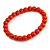 Chunky Orange Round Bead Wood Flex Necklace - 44cm Long - view 6