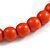 Chunky Orange Round Bead Wood Flex Necklace - 44cm Long - view 4