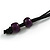 Purple/ Lavender Wood Bead Black Cord Necklace - 74cm Long - view 7