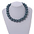 Chunky Grey Round Bead Wood Flex Necklace - 44cm Long - view 2