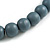 Chunky Grey Round Bead Wood Flex Necklace - 44cm Long - view 6