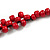 Long Cherry Red Cluster Wood Beaded Necklace - 82cm Long - view 6