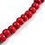Long Cherry Red Cluster Wood Beaded Necklace - 82cm Long - view 7