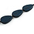 Geometric Dark Blue Wood Bead Black Cord Necklace - 80cm Long Adjustable - view 5