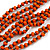 Multistrand Layered Orange Wood, Brown Acrylic Bead Necklace - 74cm L/ 5cm Ext - view 4