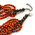 Multistrand Layered Orange Wood, Brown Acrylic Bead Necklace - 74cm L/ 5cm Ext - view 6