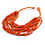Statement Multistrand Wood Bead Cotton Cord Bib Style Necklace In Orange - 64cm Long - view 5