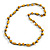Yellow Wood Bead Black Cotton Cord Necklace - 80cm L - view 2