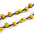 Yellow Wood Bead Black Cotton Cord Necklace - 80cm L - view 4