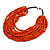 Statement Multistrand Layered Bib Style Wood Bead Necklace In Orange - 50cm Shortest/ 70cm Longest Strand - view 3
