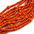 Statement Multistrand Layered Bib Style Wood Bead Necklace In Orange - 50cm Shortest/ 70cm Longest Strand - view 4