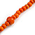 Statement Multistrand Layered Bib Style Wood Bead Necklace In Orange - 50cm Shortest/ 70cm Longest Strand - view 7