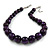 Animal Print Wood Bead Chunky Necklace (Purple/ Black) - 50cm L/ 5cm Ext - view 4
