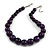 Animal Print Wood Bead Chunky Necklace (Purple/ Black) - 50cm L/ 5cm Ext - view 5