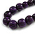 Animal Print Wood Bead Chunky Necklace (Purple/ Black) - 50cm L/ 5cm Ext - view 6