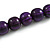 Animal Print Wood Bead Chunky Necklace (Purple/ Black) - 50cm L/ 5cm Ext - view 3