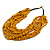 Statement Multistrand Layered Bib Style Wood Bead Necklace In Yellow - 50cm Shortest/ 70cm Longest Strand - view 3
