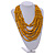 Statement Multistrand Layered Bib Style Wood Bead Necklace In Yellow - 50cm Shortest/ 70cm Longest Strand - view 2