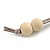 Multicoloured Graduated Wood Bead Grey Suede Cord Necklace - 80cm L - Adjustable - view 7