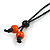 Orange Wood Bird Pendant with Black Cotton Cord - 76cm Long/ 13cm Pendant - Adjustable - view 6