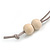 Multicoloured Graduated Wood Bead Grey Suede Cord Necklace - 80cm L - Adjustable - view 6