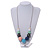 Multicoloured Graduated Wood Bead Grey Suede Cord Necklace - 80cm L - Adjustable - view 2