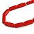 Red Wood and Ceramic Bead Cotton Cord Necklace - 68cm Long - view 5
