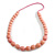 Bubblegum Pink Wood and Ceramic Bead Cotton Cord Necklace - 70cm Long - view 3