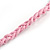 Bubblegum Pink Wood and Ceramic Bead Cotton Cord Necklace - 70cm Long - view 6