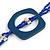 Long Multi-strand Dark Blue/ Electric Blue Ceramic/ Wooden Bead, Acrylic Ring Necklace - 90cm L - view 6