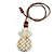 Melange White Wood Pineapple Pendant with Brown Cotton Cord Necklace - 96cm Long/ 10cm Front Drop - Adjustable - view 6