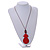 Red Wood Pineapple Pendant with Brown Cotton Cord Necklace - 96cm Long/ 10cm Front Drop - Adjustable - view 2