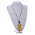 Natural Wood Pineapple Pendant with Brown Cotton Cord Necklace - 96cm Long/ 10cm Front Drop - Adjustable - view 2
