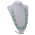 Pastel Mint Geometric Wood Bead White Cotton Cord Long Necklace - 100cm L/ Adjustable - view 2