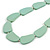 Pastel Mint Geometric Wood Bead White Cotton Cord Long Necklace - 100cm L/ Adjustable - view 3