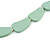 Pastel Mint Geometric Wood Bead White Cotton Cord Long Necklace - 100cm L/ Adjustable - view 4