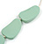 Pastel Mint Geometric Wood Bead White Cotton Cord Long Necklace - 100cm L/ Adjustable - view 5