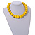 Chunky Banana Yellow  Round Bead Wood Flex Necklace - 44cm Long - view 2