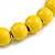 Chunky Banana Yellow  Round Bead Wood Flex Necklace - 44cm Long - view 6