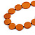 Geometric Washed Orange Coloured Coin Wood Bead Black Cord Necklace - 84cm Long Adjustable - view 3