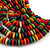 Statement Multicoloured Wood Bead Bib Necklace - 44cm Long/ 10cm Drop - view 9