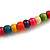 Statement Multicoloured Wood Bead Bib Necklace - 44cm Long/ 10cm Drop - view 5