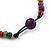 Statement Multicoloured Wood Bead Bib Necklace - 44cm Long/ 10cm Drop - view 6
