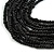 Statement Multistrand Layered Bib Style Wood Bead Necklace In Black - 50cm Shortest/ 70cm Longest Strand - view 5