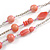 210g Solid 3 Strand Bubblegum Pink Glass & Ceramic Bead Necklace In Silver Tone - 60cm L/ 5cm - view 8