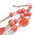210g Solid 3 Strand Bubblegum Pink Glass & Ceramic Bead Necklace In Silver Tone - 60cm L/ 5cm - view 5